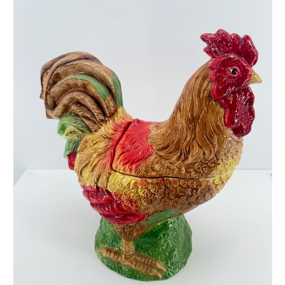 Sakura Fairweather Friends Rooster Cookie Jar Farmhouse Prairie Cottage Country